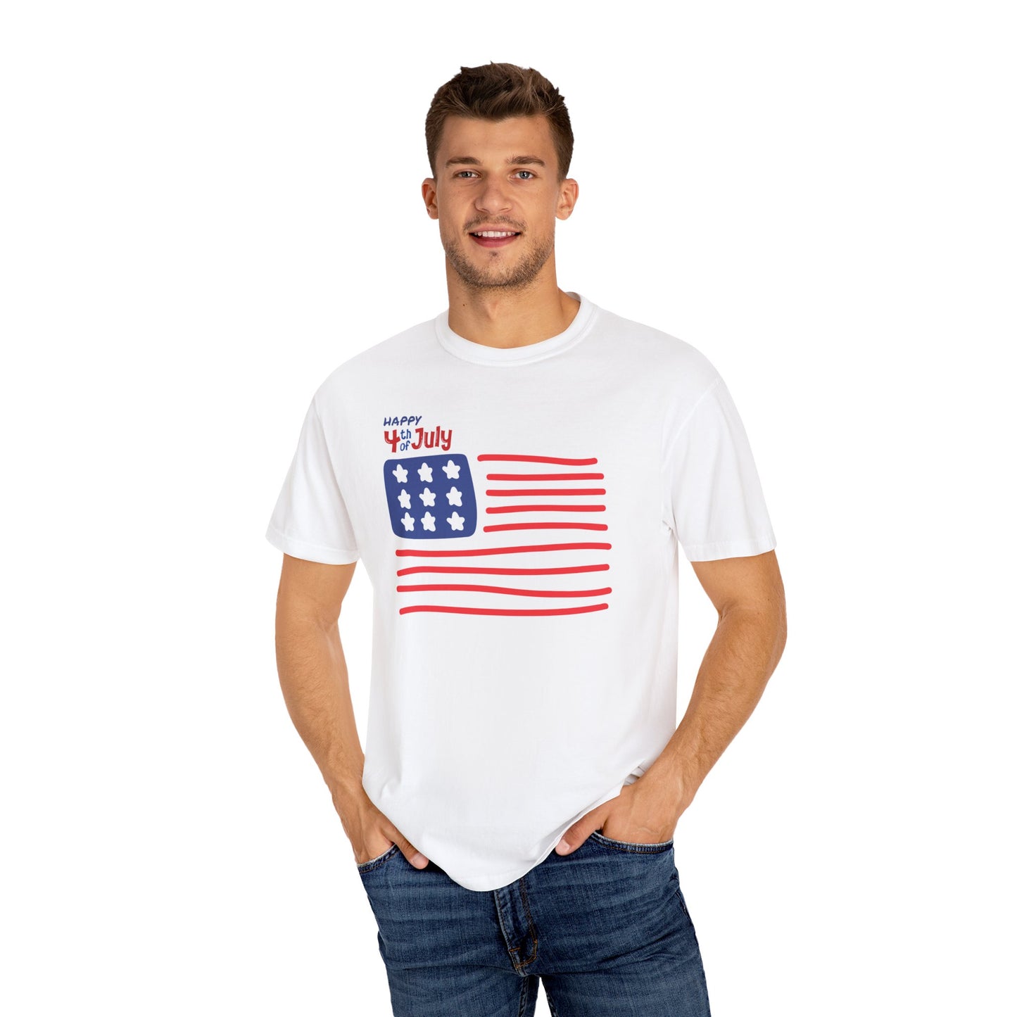 Happy 4th of July Unisex Garment-Dyed T-shirt
