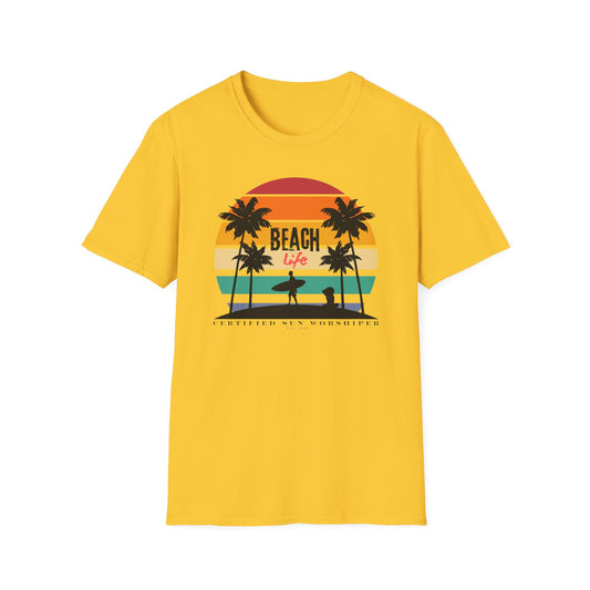 Beach Life Certified Sun Worshipper Unisex Softstyle T-Shirt